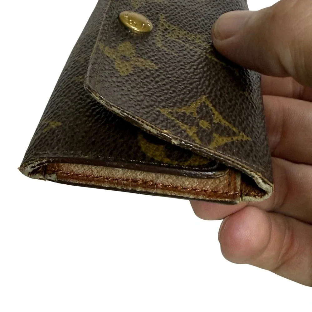 Louis Vuitton Monogram 4 Key Holder Vintage Brown Canvas Wallet Case
